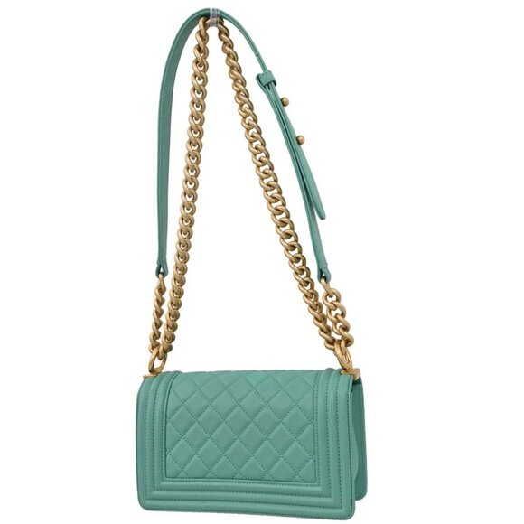 Boy Chanel Emerald Green Lambskin Small Chain Shoulder Bag - Picture 2 of 10